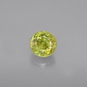 Esfena verde natural de 0,75 ct, corte redondo, VS