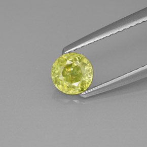 Esfena verde natural de 0,62 ct, corte redondo, VS-SI