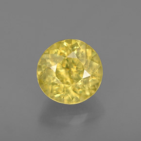 Esfena amarillo natural de 0,86 ct, corte redondo, VS-SI