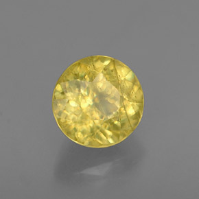Esfena amarillo natural de 0,86 ct, corte redondo, VS-SI