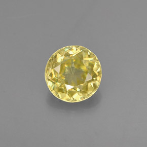 Esfena amarillo natural de 0,51 ct, corte redondo, VVS-VS