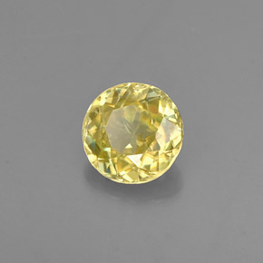 Esfena amarillo natural de 0,51 ct, corte redondo, VVS-VS