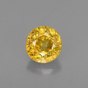 Esfena amarillo natural de 0,64 ct, corte redondo, VS