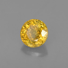 Esfena amarillo natural de 0,64 ct, corte redondo, VS