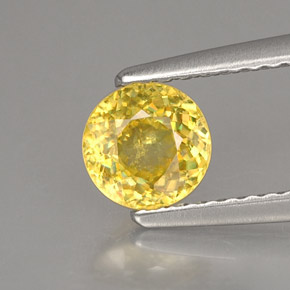 Esfena amarillo natural de 0,73 ct, corte redondo, VS