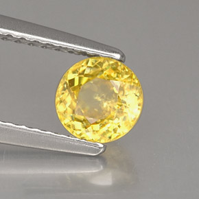 Esfena amarillo natural de 0,73 ct, corte redondo, VS