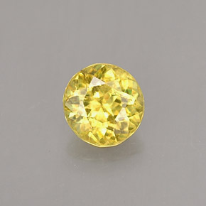 Esfena amarillo natural de 0,53 ct, corte redondo, VS
