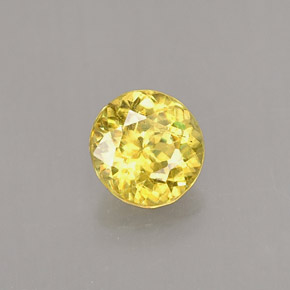 Esfena amarillo natural de 0,53 ct, corte redondo, VS