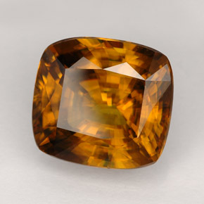 Esfena marrón natural de 6,59 ct, corte cojín, VVS