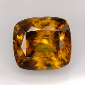 Esfena marrón natural de 6,59 ct, corte cojín, VVS