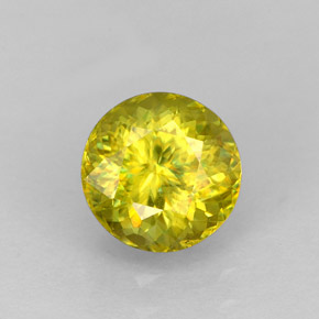 Esfena amarillo natural de 1,64 ct, corte redondo, VS