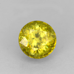 Esfena amarillo natural de 1,64 ct, corte redondo, VS