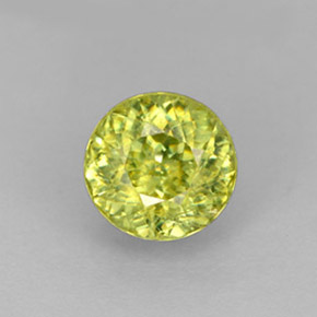 Esfena verde natural de 1,36 ct, corte redondo, VS
