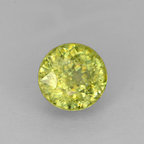 Esfena verde natural de 1,36 ct, corte redondo, VS