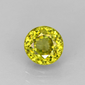 Esfena amarillo natural de 1,24 ct, corte redondo, VS