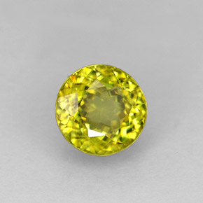 Esfena amarillo natural de 1,24 ct, corte redondo, VS