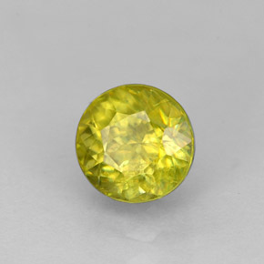 Esfena amarillo natural de 1,37 ct, corte redondo, VS-SI