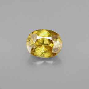 Esfena amarillo natural de 1,59 ct, corte óvalo, VVS-VS
