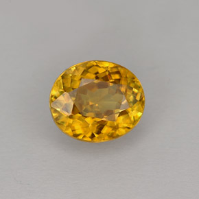 Esfena amarillo natural de 1,12 ct, corte óvalo, VVS-VS