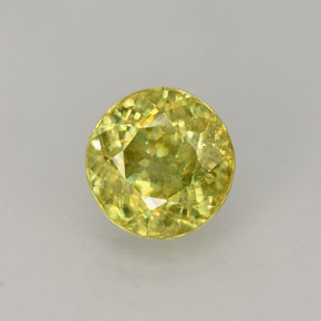 Esfena Dorado verdoso natural de 1.45 ct, Corte Redondo, VS