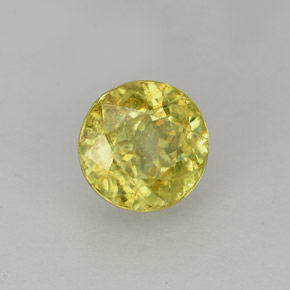 Esfena Dorado verdoso natural de 1.45 ct, Corte Redondo, VS