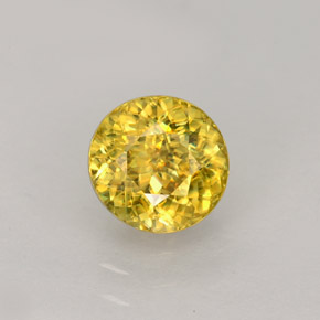 Esfena Dorado amarillo natural de 1.17 ct, Corte Redondo, VS