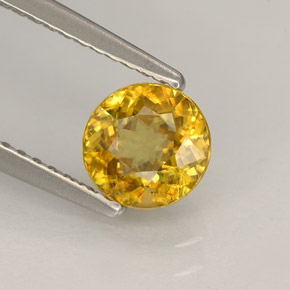 Esfena Dorado amarillo natural de 0.96 ct, Corte Redondo, VS