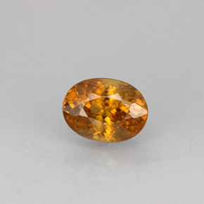 Esfena naranja natural de 0,99 ct, corte óvalo, VS