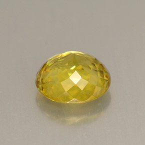 Esfena Dorado amarillo natural de 1.31 ct, Corte Redondo, VVS-VS
