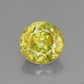 Esfena amarillo natural de 0,95 ct, corte redondo, VS-SI