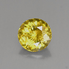 Esfena amarillo natural de 0,98 ct, corte redondo, VS