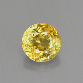 Esfena amarillo natural de 0,98 ct, corte redondo, VS-SI