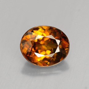 Esfena naranja natural de 1,12 ct, corte óvalo, VS