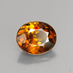 Esfena naranja natural de 1,12 ct, corte óvalo, VS