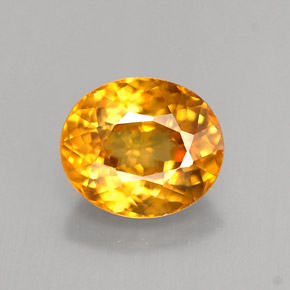 Esfena naranja dorado natural de 1,21 ct, corte óvalo, VS