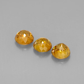 Gemas de esfena naranja natural de  ct, corte redondo, VS