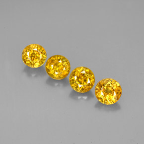 Gemas de esfena amarillo natural de  ct, corte redondo, VS