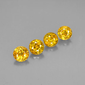 Gemas de esfena amarillo natural de  ct, corte redondo, VS
