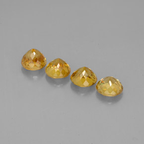 Gemas de esfena amarillo natural de  ct, corte redondo, VS