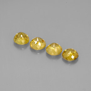 Gemas de esfena amarillo natural de  ct, corte redondo, VS