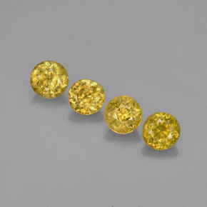 Gemas de esfena oro natural de  ct, corte redondo, VS