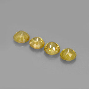 Gemas de esfena oro natural de  ct, corte redondo, VS