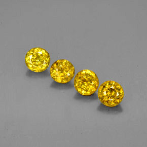 Gemas de esfena oro natural de  ct, corte redondo, VS