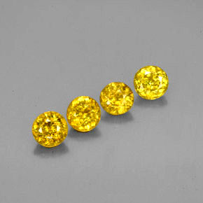Gemas de esfena oro natural de  ct, corte redondo, VS
