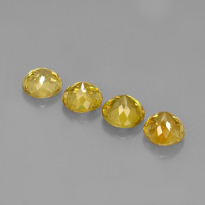 Gemas de esfena amarillo natural de  ct, corte redondo, VS