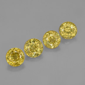 Gemas de esfena oro natural de  ct, corte redondo, VS