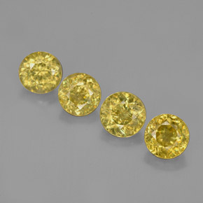 Gemas de esfena oro natural de  ct, corte redondo, VS