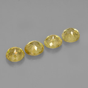 Gemas de esfena oro natural de  ct, corte redondo, VS