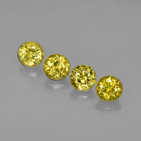 Gemas de esfena oro natural de  ct, corte redondo, VS