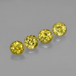 Gemas de esfena oro natural de  ct, corte redondo, VS